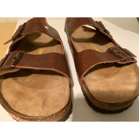 Birkenstock Brown Leather size EU 46 size USA 13-13.5 LARGE BUCKLE main image 7